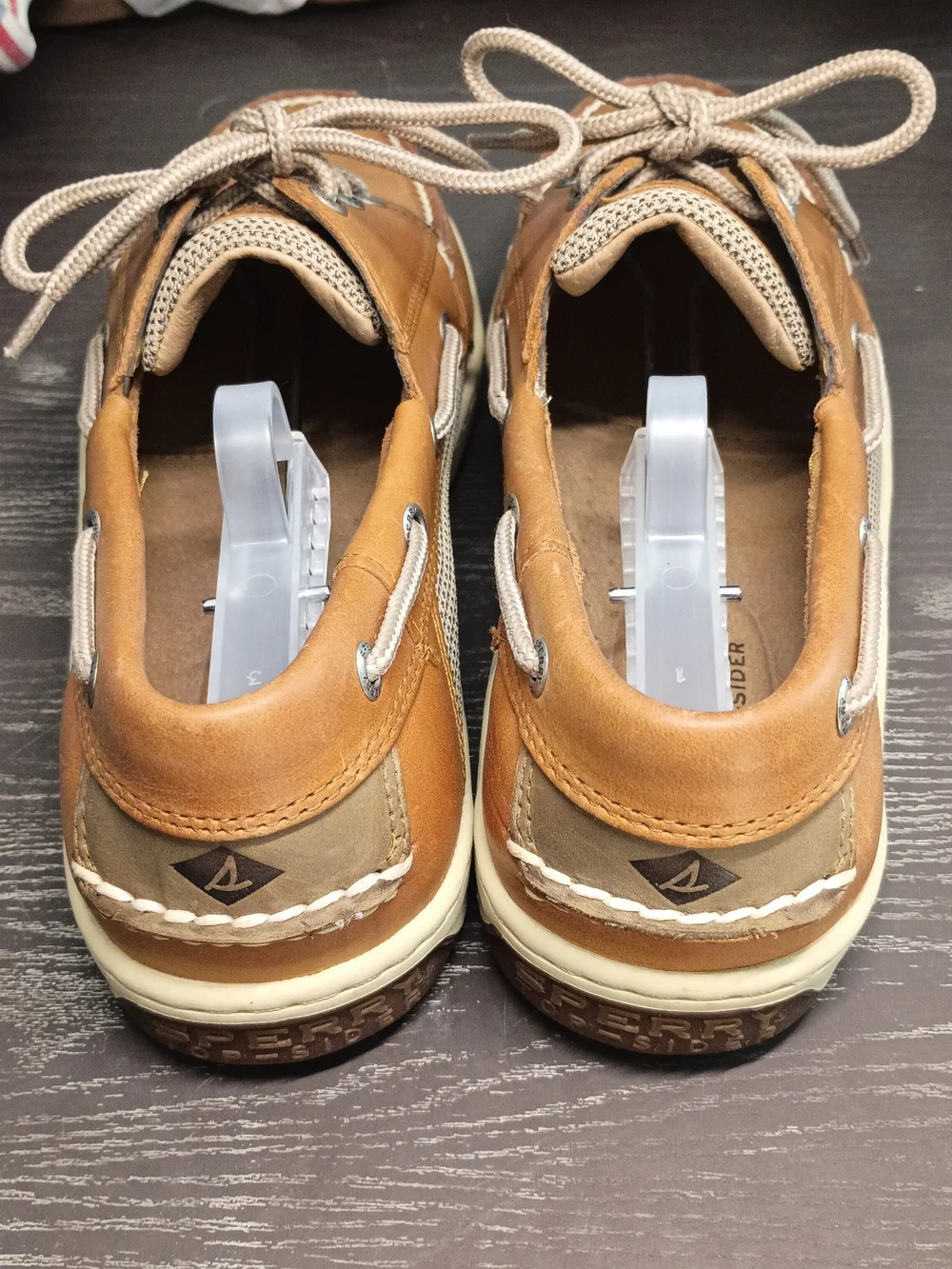 Men's 9 WIDE Sperry Men’s Tan Leather 2-Eye Boat Shoes. NEW!??